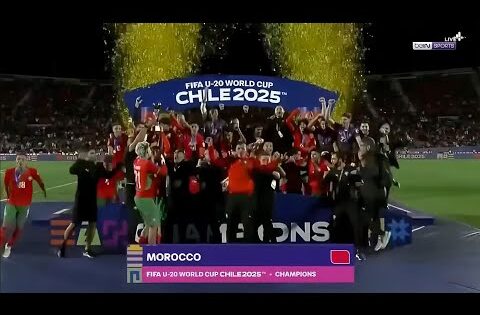 مراسم تتويج المغرب بكأس العالم للشباب لاول مره في تاريخه