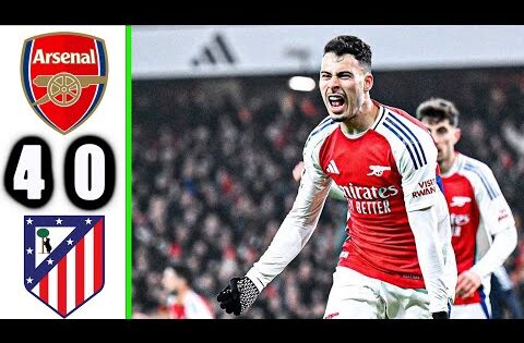 ملخص مباراة ارسنال واتليتكو مدريد 4-0 اهداف مباراة  ارسنال واتليتكو مدريد اليوم