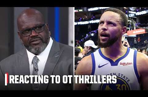 Inside the NBA reacts to Warriors & Thunder winning in overtime 🍿