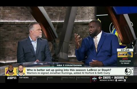 NBA Countdown | Perkins & Malone on Lakers and Warriors starting lineup, LeBron vs. Steph Curry