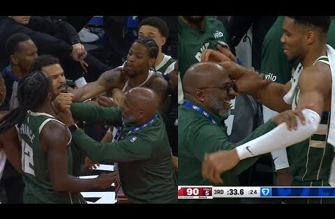 Bucks and Bulls get so heated and Giannis jokes trying to get involved 😂