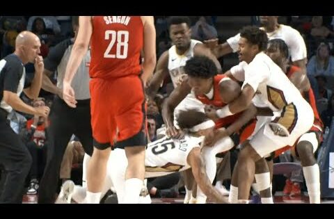 Amen Thompson and Jose Alvarado FIGHT in preseason and neither get ejected 😳