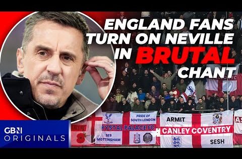 England fans BLAST Gary Neville with brutal chant at Latvia match amid Union Flag row