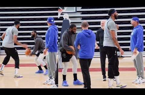Kyrie Irving and Anthony Davis trying to 1v1 made Jason Kidd freak out 😂